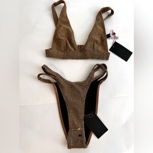 NWT South beach Gold bikini set Size 4
